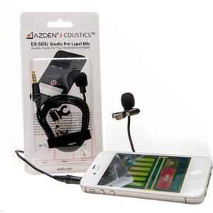 Azden i-Coustics EX-503i Studio Pro Omni-Directional Lapel Microphone for Smartphones & Tablets